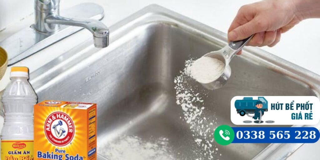 Chậu rửa bát bị tắc dùng backing soda