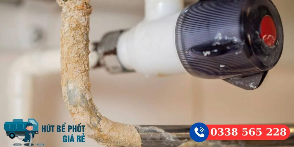 Thông tắc chậu rửa bát do cặn vôi trên đường ống