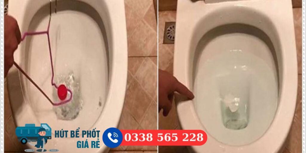Cách thông bồn cầu bằng móc áo